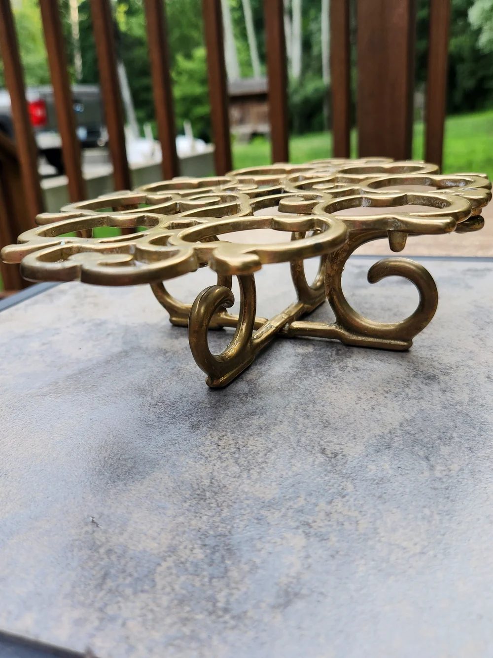 Solid Brass Warming Trivet In Apple Design